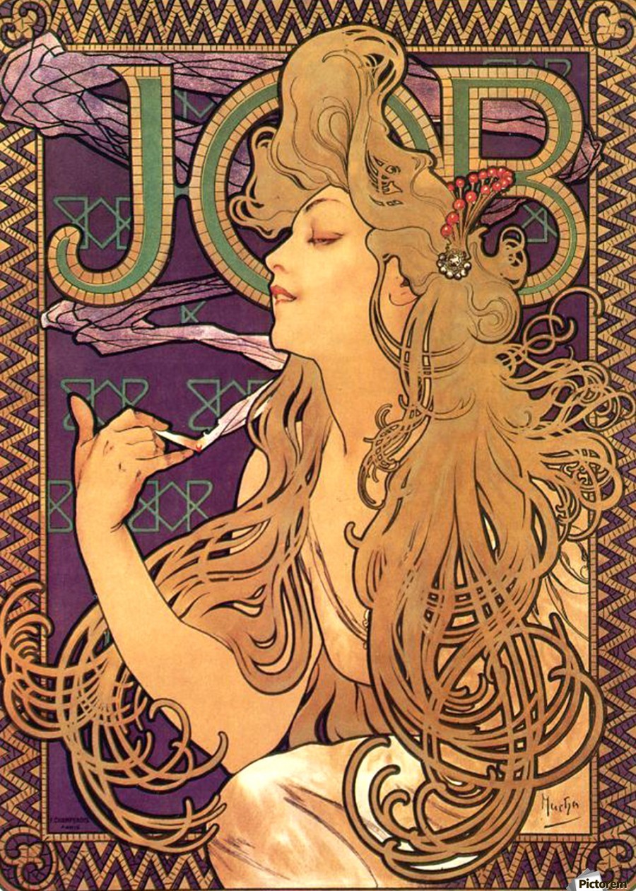 Job Cigarettes by Alphonse Mucha Wall Art